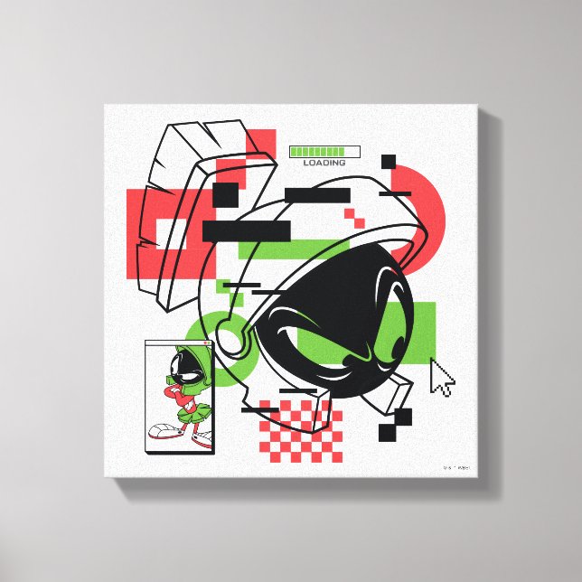 MARVIN THE MARTIAN™ Glitch Canvas Print (Front)