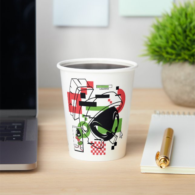 MARVIN THE MARTIAN™ Glitch Paper Cups (Insitu)