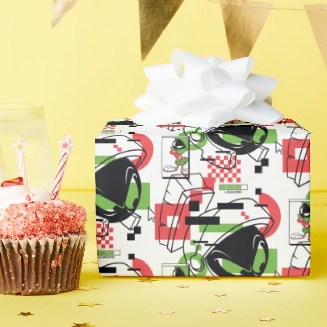 MARVIN THE MARTIAN™ Glitch Wrapping Paper (Birthday Party)