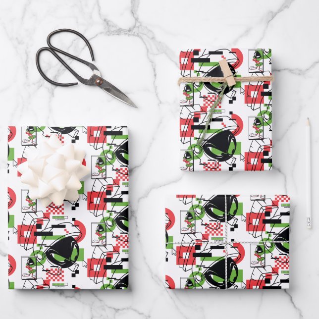 MARVIN THE MARTIAN™ Glitch Wrapping Paper Sheet (Front)