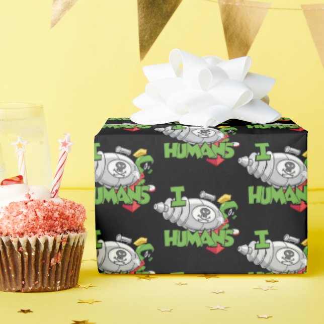 MARVIN THE MARTIAN™ I Laser Humans Wrapping Paper (Birthday Party)