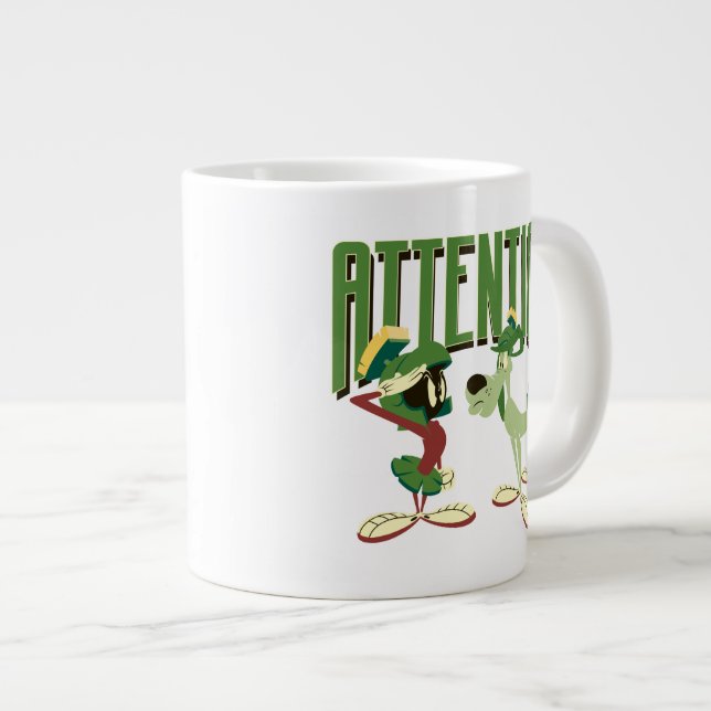 MARVIN THE MARTIAN™ & K-9 "Attention" Large Coffee Mug (Front Right)