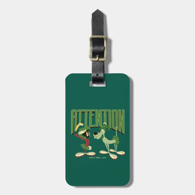 MARVIN THE MARTIAN™ & K-9 "Attention" Luggage Tag (Front Vertical)