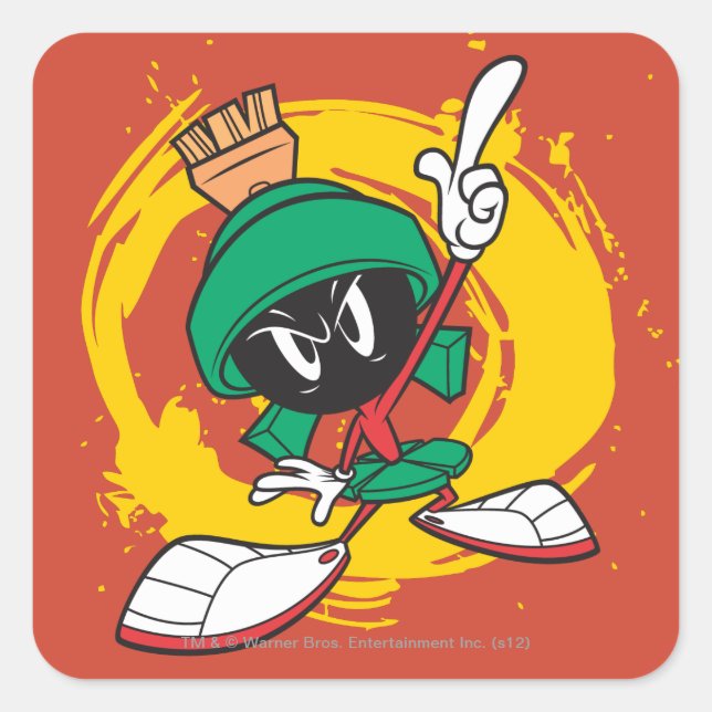MARVIN THE MARTIAN™ Pointing Upward Square Sticker (Front)