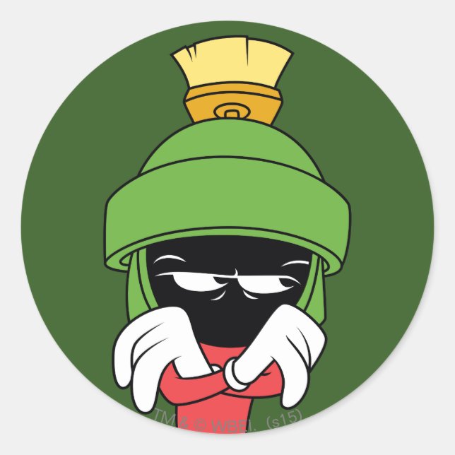 MARVIN THE MARTIAN™ Pout Classic Round Sticker (Front)