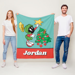 MARVIN THE MARTIAN™ putting star on tree Fleece Blanket