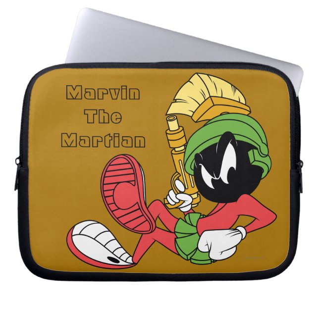 MARVIN THE MARTIAN™ Reclining With Laser Laptop Sleeve (Front)