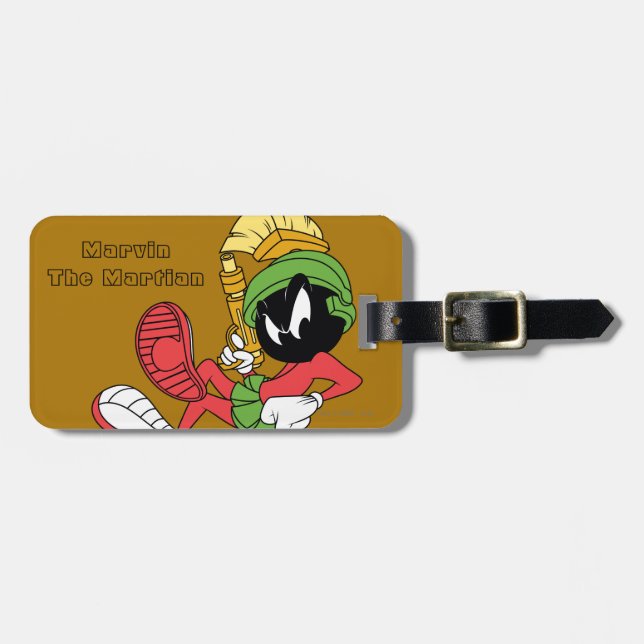 MARVIN THE MARTIAN™ Reclining With Laser Luggage Tag (Front Horizontal)