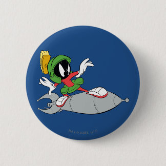 MARVIN THE MARTIAN™ Riding Rocket 6 Cm Round Badge
