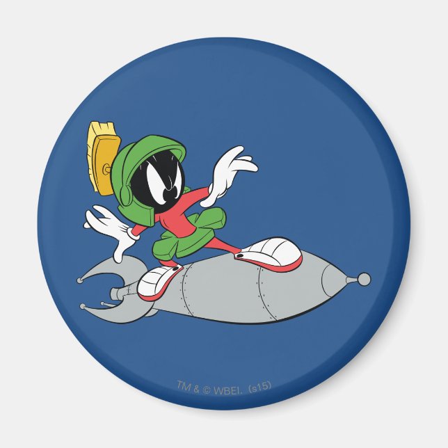 MARVIN THE MARTIAN™ Riding Rocket Magnet (Front)