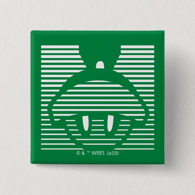MARVIN THE MARTIAN™ Striped Icon 15 Cm Square Badge (Front)