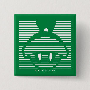 MARVIN THE MARTIAN™ Striped Icon 15 Cm Square Badge