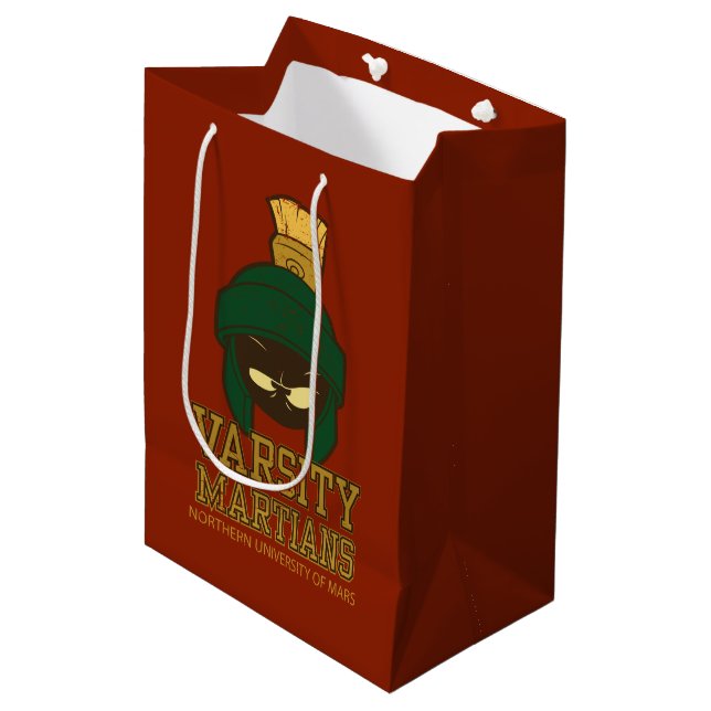 MARVIN THE MARTIAN™ Varsity Collegiate Graphic Medium Gift Bag (Front Angled)
