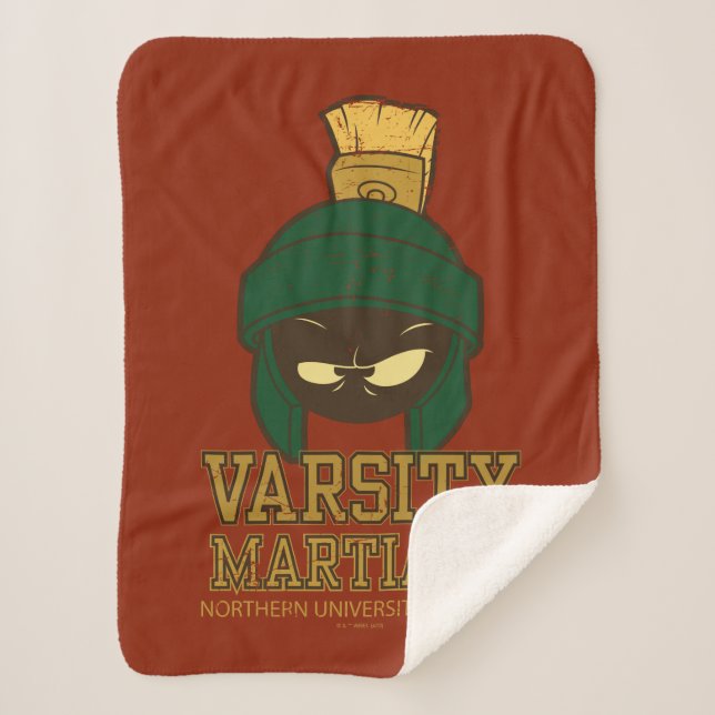 MARVIN THE MARTIAN™ Varsity Collegiate Graphic Sherpa Blanket (Front)