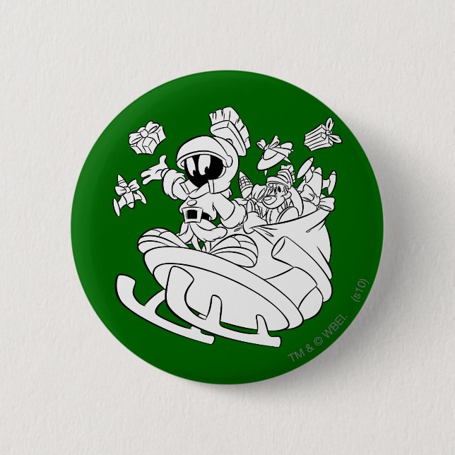 MARVIN THE MARTIAN™ with Toys 6 Cm Round Badge (Front)