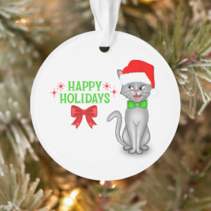 Marvin the Math Cat Acrylic Holiday Ornament