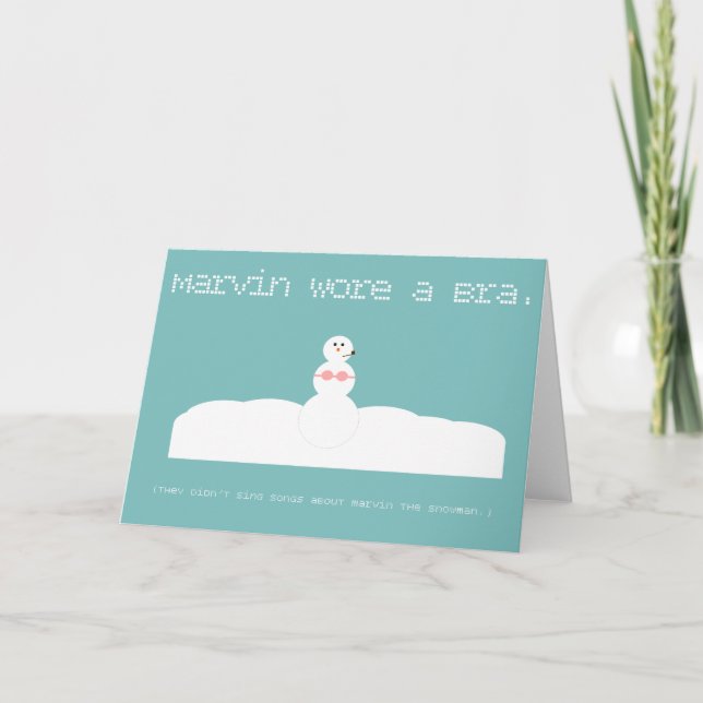 Marvin the Snowman Haiku Holiday Card (Front)