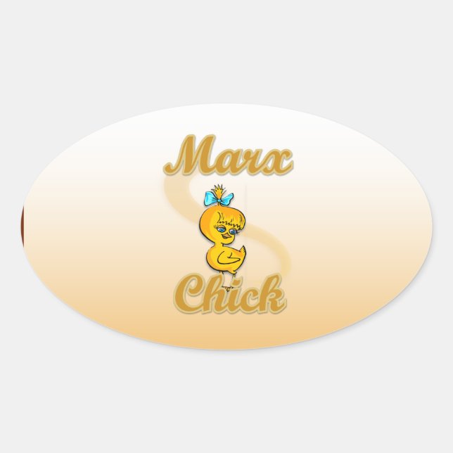 Marx Chick Oval Sticker (Front)