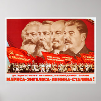 Marx, Engels, Lenin and Stalin, 1953 Propaganda Poster