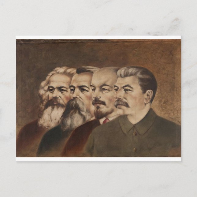 Marx, Engels, Lenin, and Stalin Postcard (Front)