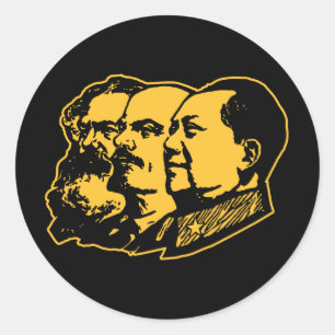 Marx Lenin Mao Portrait Classic Round Sticker