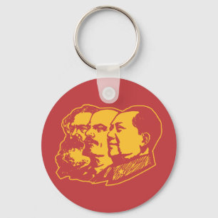Marx Lenin Mao Portrait Key Ring