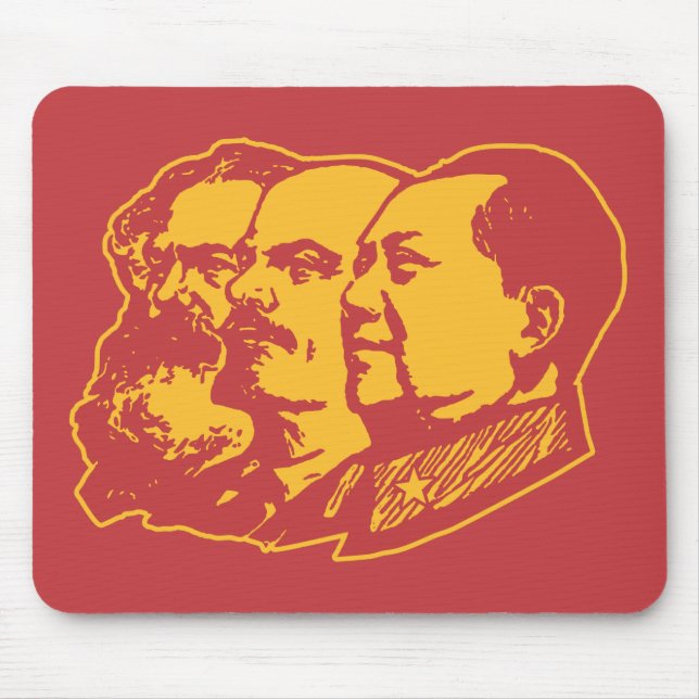 Marx Lenin Mao Portrait Mouse Mat (Front)