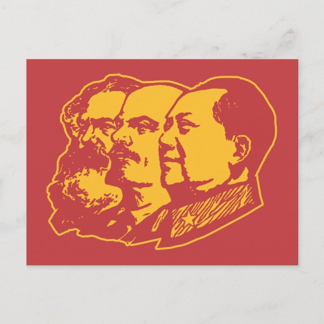 Marx Lenin Mao Portrait Postcard (Front)