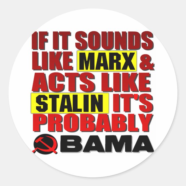 Marx, Stalin? Obama! Classic Round Sticker (Front)
