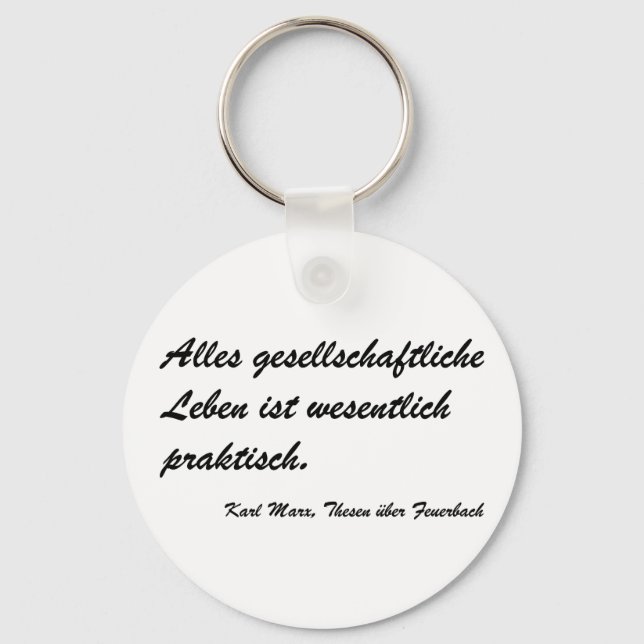 Marx Thesen Feuerbach Key Ring (Front)