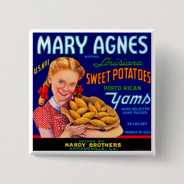 Mary Agnes Louisiana Yams 15 Cm Square Badge (Front)