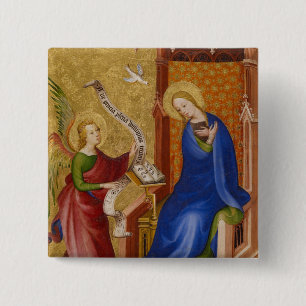 Mary and Angel of Annunciation 15 Cm Square Badge