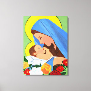 Mary and baby Jesus canvas art