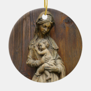 Mary And Baby Jesus Ceramic Tree Decoration
