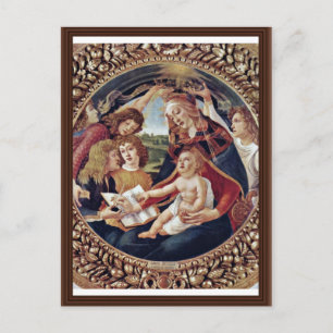 Mary And Christ Child And Five Angels Tondo Postcard