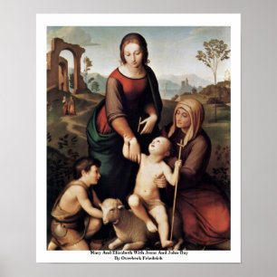 Mary And Elizabeth With Jesus And John-Boy Poster