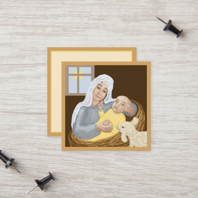 Mary and Jesus Calling Card (Front/Back In Situ)
