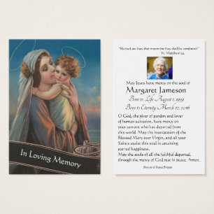 Mary and Jesus Catholic Funeral Memorial Holy Card