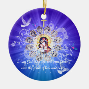 Mary and Jesus Ceramic Tree Decoration