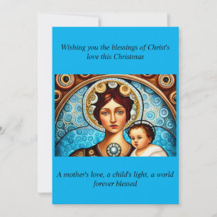 Mary and Jesus Christmas art and quote Holiday Card