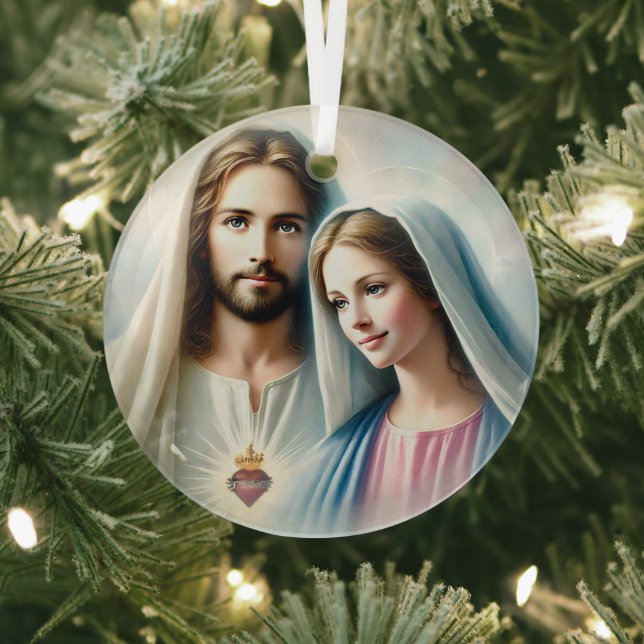 Mary and Jesus Glass Tree Decoration (Insitu)