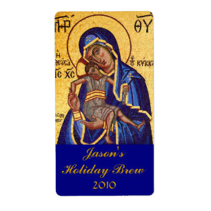 Mary and Jesus Holiday Home brewed beer Labels