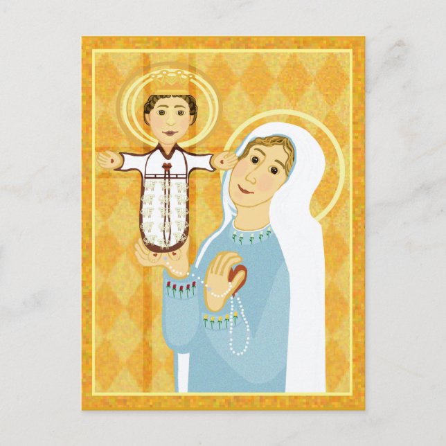 Mary and Jesus modern Catholic icon Postcard (Front)