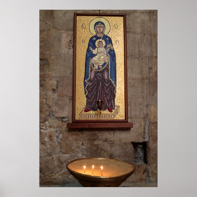Mary And Jesus Mosaic Poster (Front)