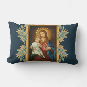 Mary and Jesus Religious Immaculate Heart Lumbar Cushion