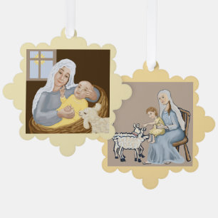 Mary and Jesus Tree Decoration Card