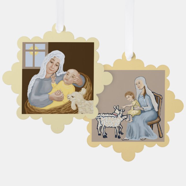 Mary and Jesus Tree Decoration Card (Front/Back)