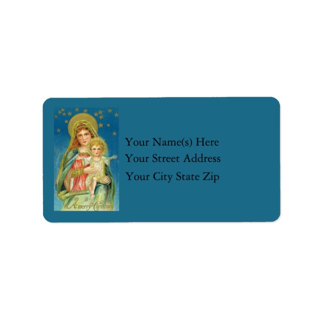 Mary and Jesus Vintage Address Label (Front)