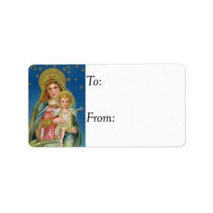 Mary and Jesus Vintage Gift Tag