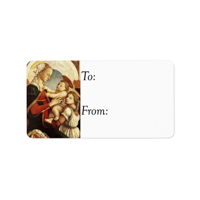 Mary and Jesus With Angel Vintage Gift Tag (Front)